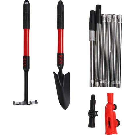 Outil de Râteau et de Scoop de Gouttière pour Retrait des Feuilles et Débris du Toit, Outils de Nettoyage à Gouttières à Angle avec Poteaux D'extension (1/5)