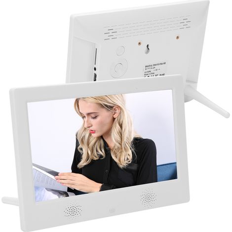 Cadre photo numérique HD 10 pouces, résolution 1024 x 600, compatible avec la lecture MP3/MP4 et d'images (1/5)