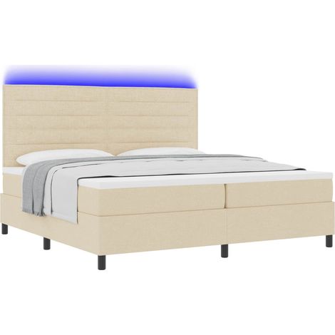 Maison Exclusive - Boxspringbett mit Matratze mit LED Creme 200 x (1/5)