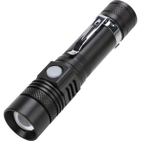 [JAMAIS UTILISÉ] Lampe de poche LED portable avec chargement USB, réglage à 3 vitesses, zoom, petite lampe de poche pour le camping, (1/4)