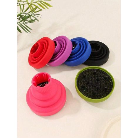 1 Diffuseur de sèche-cheveux pliable, diffuseur en silicone portable, curler, outil de coiffure idéal pour le voyage, le salon ou la maison, cadeau de Saint-Valentin, couleur violette (1/4)