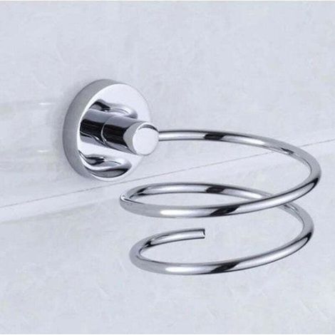 Porte Sèche Cheveux Mural, Rangement/Support de Sèche-Cheveux en 304 Acier Inoxydable, Accessoires pour Salle de Bain (1/4)