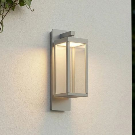 [NEUWERTIG] B-Ware Lucande Außenwandleuchte Ferdinand LED Wandleuchte Gartenlampe hellgrau IP54 (1/2)