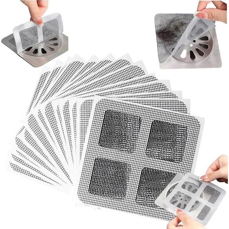Lot de 50 grilles attrape-cheveux jetables pour siphon de douche petites et pratiques (1/5)