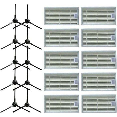 FENOPLASTICA10 brosses latérales + 10 filtres HEPA pour , XU,aspirateur robotique Lidl SilverCrest SSR 3000 A1 (1/4)