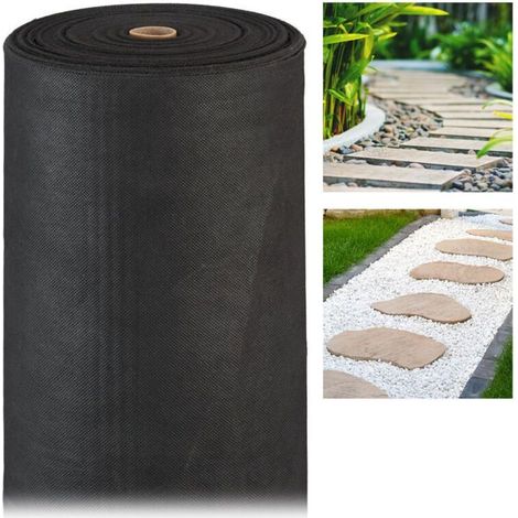Toile anti-mauvaises herbes 50 m – Bâche tissée 150g/m² – Résistante aux UV et antidéchirure – Pour paillage jardin (1/5)