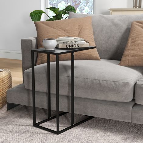 Table basse en C, 46 x 26 x 60 cm, en acier, noire DESVIAE (1/5)
