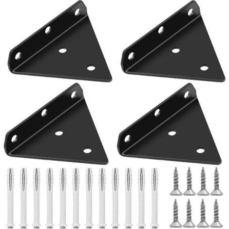 4-Piece Floating Shelf Brackets, Invisible Wall-Mounted Shelf Supports, Heavy-Duty Metal Brackets, with 20 Screws (1/4)