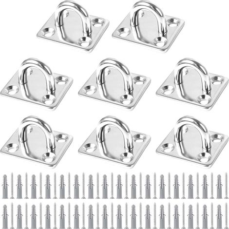 Panneau à œillets en acier inoxydable, fixation de panneau à œillets pour voile d'ombrage, panneau à œillets en acier inoxydable pour bateau, plafond, mur, balançoire, hamac, marine (1/5)