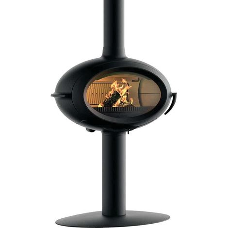 Invicta – Poêle à bois fonte BRIO sur pied raccordable – Combustion prolongée 8h – Évacuation des fumées Ø 150mm – P648114