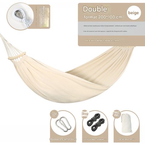 Hamac de camping en toile avec système anti-basculement - Pliable et portable - Disponible en plusieurs tailles et couleurs