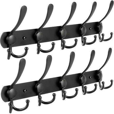 Wandgarderobe, Set bestehend aus 2 Packungen mit je 15 Edelstahl-Wandhaken für Handtuch- und Bademantelhalter.