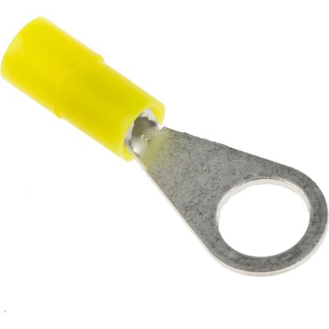 Cosses à œillet RS PRO, Isolé, Jaune, 0.5mm², M4, 6.5mm (1/3)