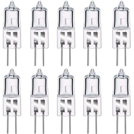 Ampoule LED G4,Ampoules halogènes G4 35W 12V, blanc chaud 2800K, gradable capsule transparente 10 pièces (1/4)