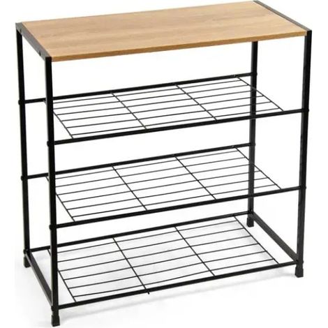 Porta scarpe in metallo 4 ripiani cm 63x30x63h