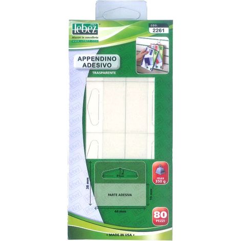 Lebez Appendicartello Adesivo Trasparente In Pvc 4,5x4,5 Cm 80 Pezzi
