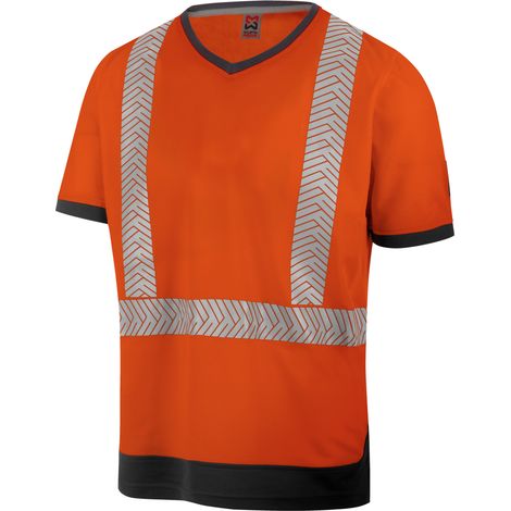 Würth Modyf – Tee-shirt de travail haute-visibilité orange fluo – Norme EN 20471 classe 2 – Bandes rétroréfléchissantes segmentées – Taille M