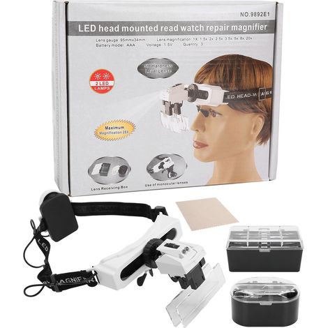 Loupe Frontale LED avec Loupe Grossissante pour Lecture, Couture et Travaux de Précision (1/5)