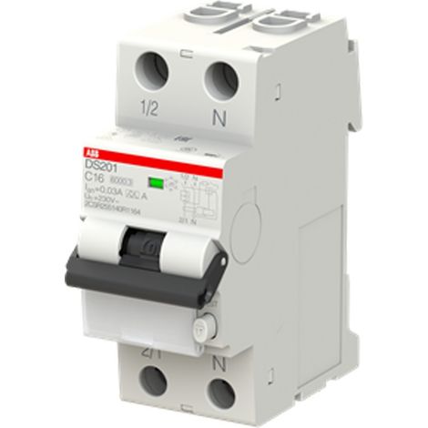 Interruttore magnetotermico differenziale DS201 C16 A30 1P+N (DS1C16A30) Abb (1/2)