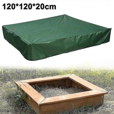 Wasserdichte Sandkastenabdeckung, Sandkastenabdeckung, Sandkastenabdeckung für Spielzeug – 120 x 120 x 20 cm – grün (1/5)