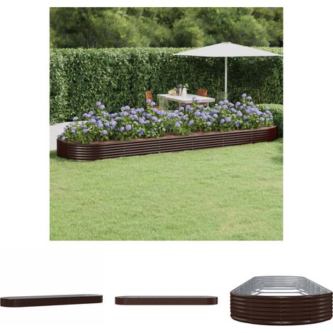 Terrassenbeet - vidaXL Hochbeet Verzinkter Stahl 523x140x36 cm Braun - Gartenbeet (1/5)