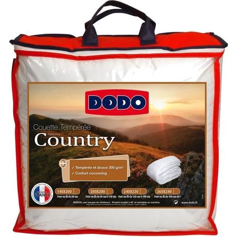 DODO Couette temperee Country - 140 x 200 cm - Blanc