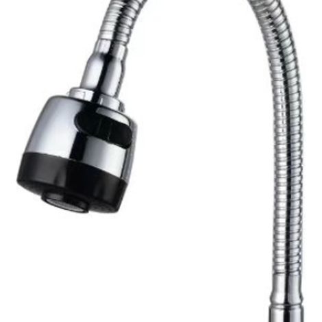 Robinet d'évier de cuisine avec douchette extractible, eau chaude et froide, en acier inoxydable brossé. (1/5)
