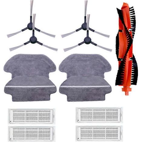 Pièces détachées pour robot aspirateur-serpillère Xiaomi Styj02Ym : brosse principale, brosses latérales, lingette de nettoyage, filtre HEPA, réservoir d'eau de 550 ml (1/2)