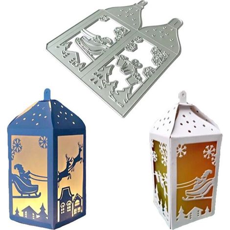 Lot de 6 pochoirs métalliques de découpe Noël, matrices de gaufrage DIY pour albums photos, cartes et papiers créatifs.