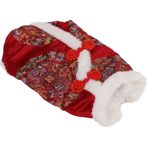 Costume Tang pour chien, idéal pour les fêtes du Nouvel An chinois, pour petits chiens et chats (taille M). (1/5)