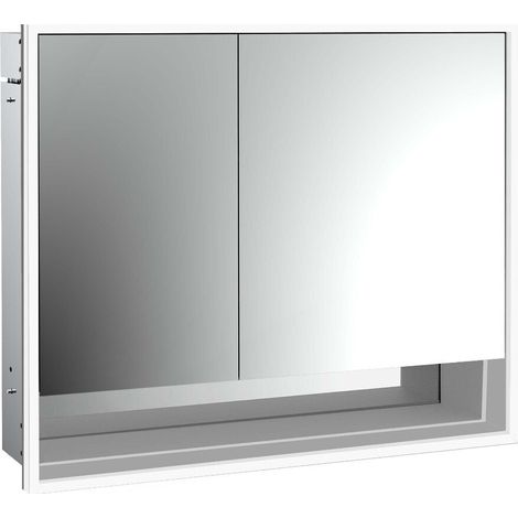 loft Armario con espejo iluminado con estante inferior, 800mm, 2 (1/5)
