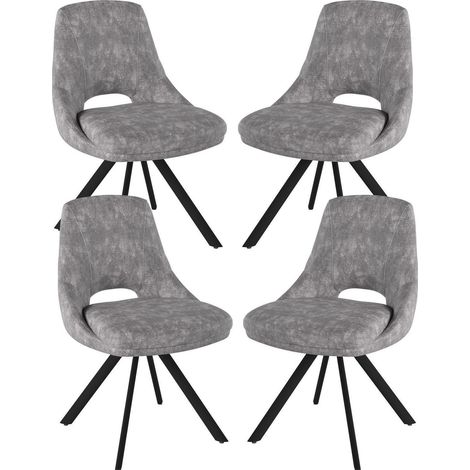 Esszimmerstühle 4er Set, gepolstert, modern, robust, grau (1/5)