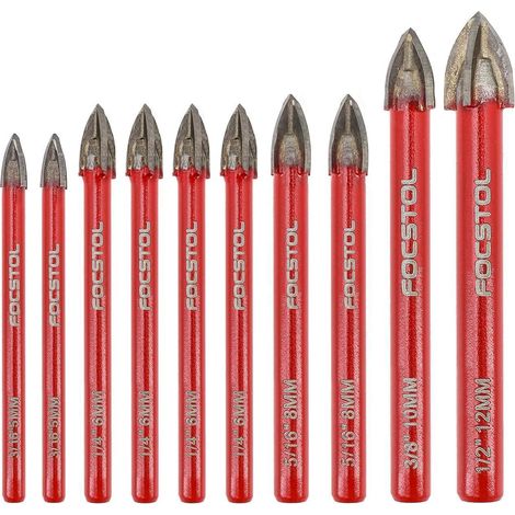 Fliesenbohrer Set Hartmetallbohrer 52 64 82 10 12mm Rundschaft (1/5)