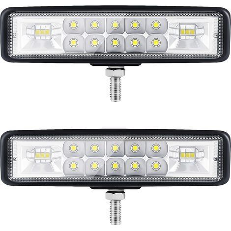 6” Phare LED Moto Phare de Travail led Tracteur 2 Rangs 9-36V 120W 12000LM 6000K Combinaison Spotlight+Floodlight Barre LED Off-road Phare Led 4x4 Pods d'éclairage LED pour Camions SUV Moto (1/5)