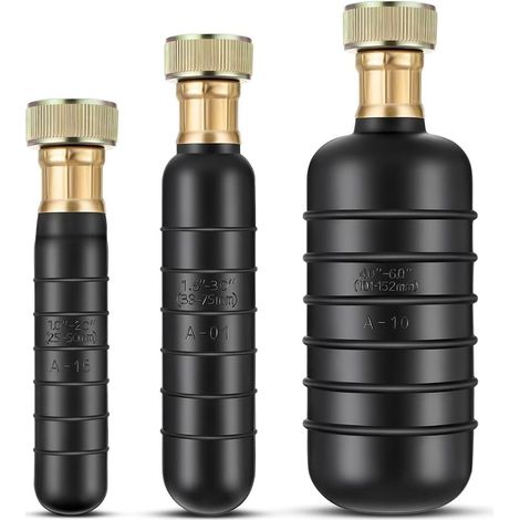 Kit de Vessie de Drainage, 3 Vessies de Nettoyage de Drain S'Adaptent à 1 à 6 Tuyaux de Drainage, Débouche les Blocages Tenaces dans le Drain Principal et les Égouts (1/4)