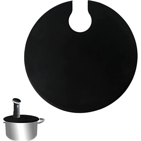 1 Couvercle Silicone 27,94cm Résistant Chaleur Étanche Marmite Cuisson Précision Noir (1/5)