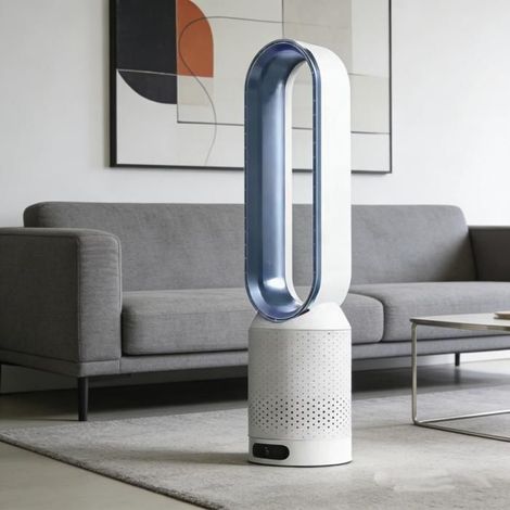 Ventilateur tour sans pales - Silencieux - Oscillant à 90° - Ventilateur de table - Ventilateur de table pour chambre à coucher