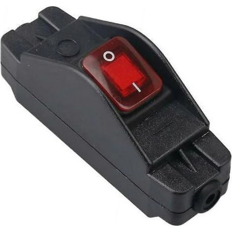 Interrupteur Cordon En Ligne - IP65 Etanche - 30 A 220 V - Bouton Marche Arrêt Noir - Indicateur LED Jaune - 1 Pièce (1/5)