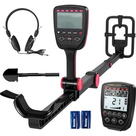 Détecteur de métaux bobine étanche ip68 avec écran lcd 4 modes haute précision hauteur réglable 139x26x30cm noir (1/4)
