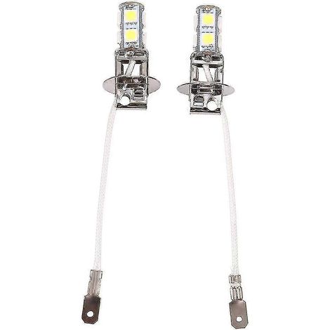 Ampoules LED xénon 9 SMD 2x H3 5050 blanches 6500K pour feux antibrouillard de voiture, 12 V CC (1/4)
