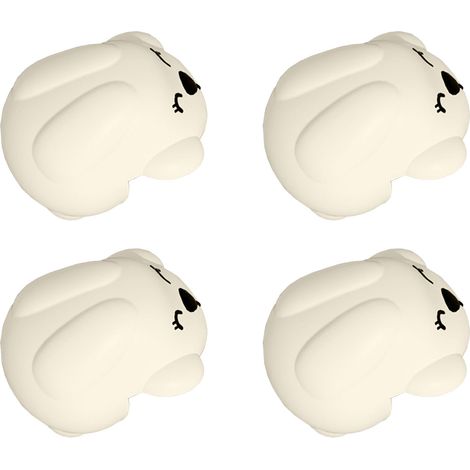 Lot de 4 protections de coins en forme de lapin blanc, pare-chocs de sécurité pour meubles, protecteurs d'angle antidérapants pour bébé (1/5)