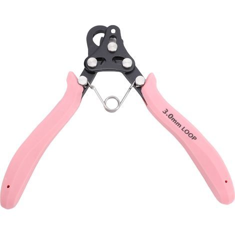 Pince à boucler en une étape, outil 3mm pour la broderie de bijoux 18-26 AWG fil artisanal rose (1/5)