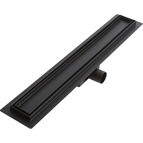 Milano Tile Insert Linear Stainless Steel Shower Drain - 600mm (Black) (1/5)