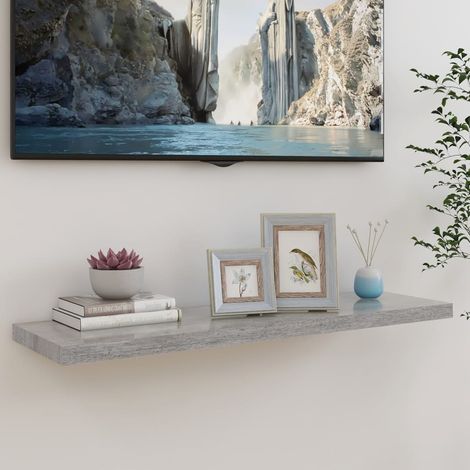 Floating Wall Shelf Concrete Grey 90x23.5x3.8 cm MDF vidaXL