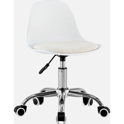 Silla de oficina infantil con ruedas ajustable, base cromada (1/5)
