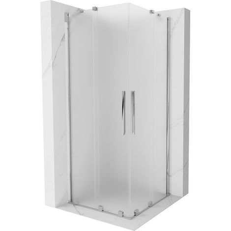 Mexen Velar Duo cabine de douche coulissante 80 x 80 cm, givrée, chromée - 871-080-080-32-01 (1/5)