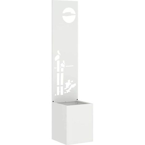 Paravent de jardin blanc, 32 x 32 x 150 cm (1/5)