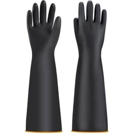 Gants de protection chimiques pour homme - Gants industriels chimiques - Gants longs imperméables - Gants de bassin - Gants de travail résistants à l'acide et aux alcalins (55,9 cm) (1/5)