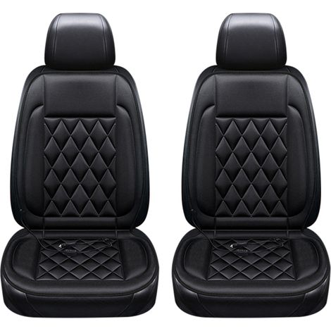 Coussin de siège chauffant 12V pour housse de voiture chauffant rapidement, température réglable avec sangle élastique-chaleur maison, bureau et voiture, double (1/5)
