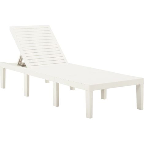 Bain de soleil Chaise de jardin Transat de jardin - Plastique Blanc BV720848 - BonneVie (1/5)